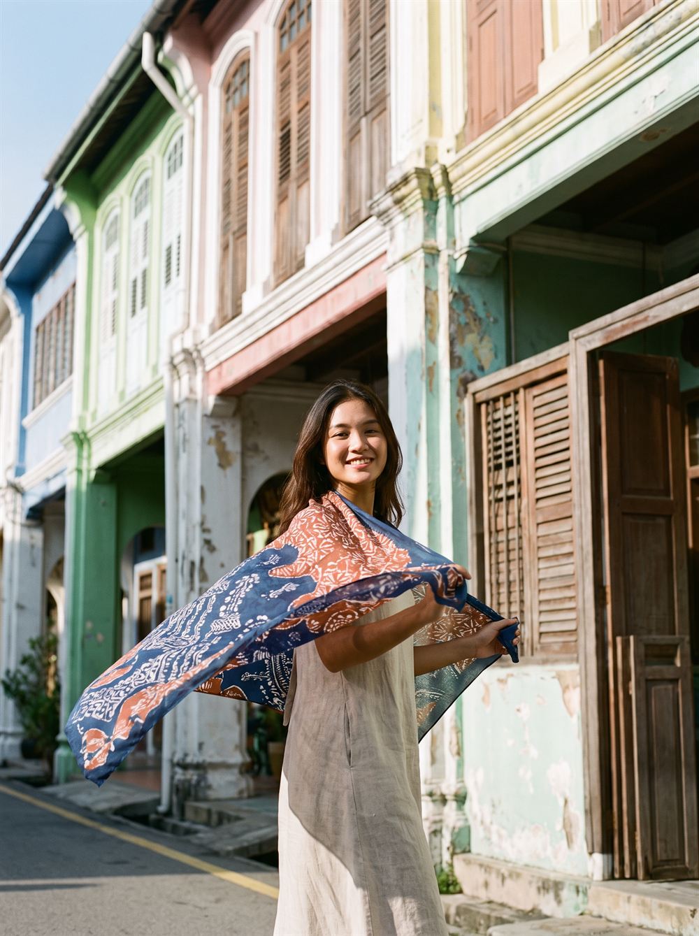 Batik Scarf Editorial, made with AI