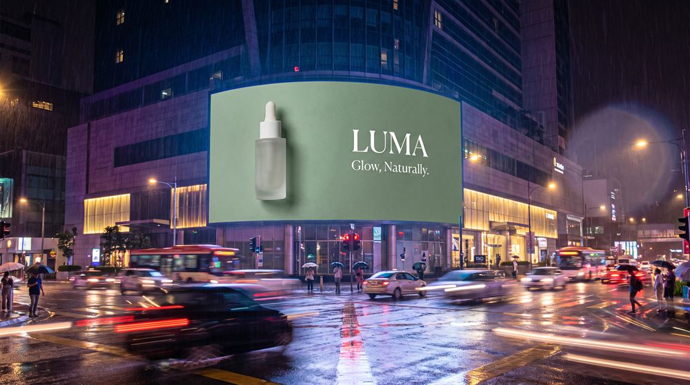 Skincare Billboard Mockup, made with AI