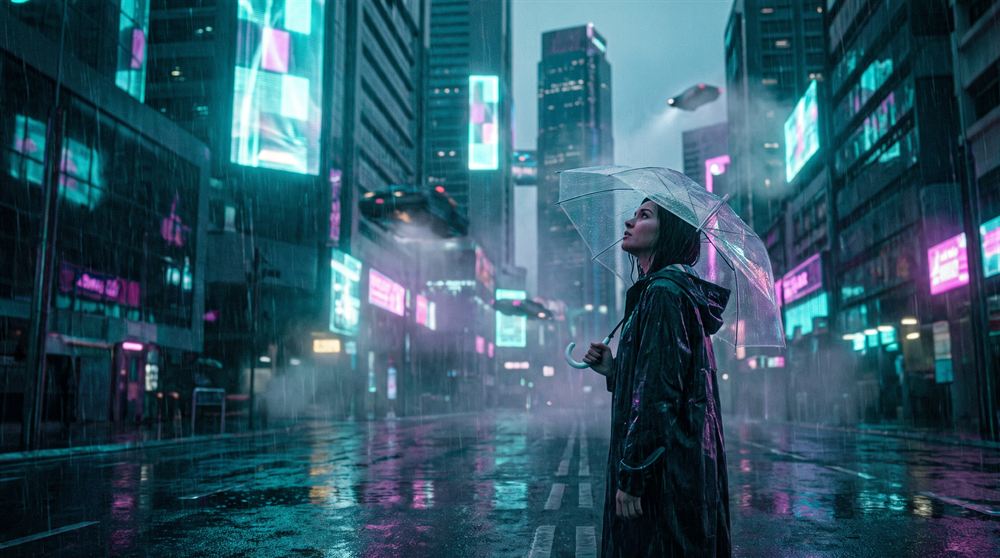 Sci-Fi Street Scene, made with AI