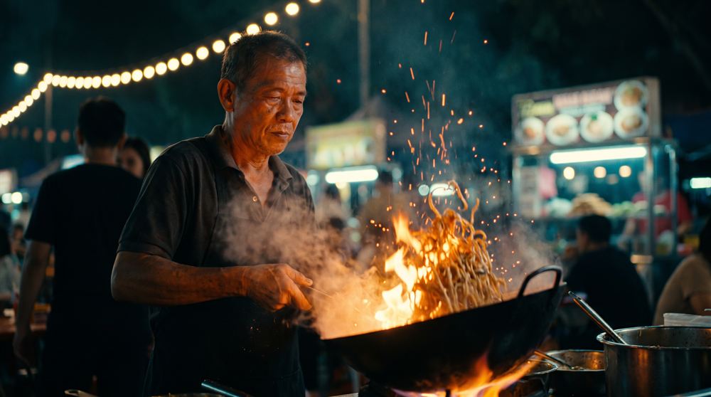 Hawker Food Commercial, made with AI